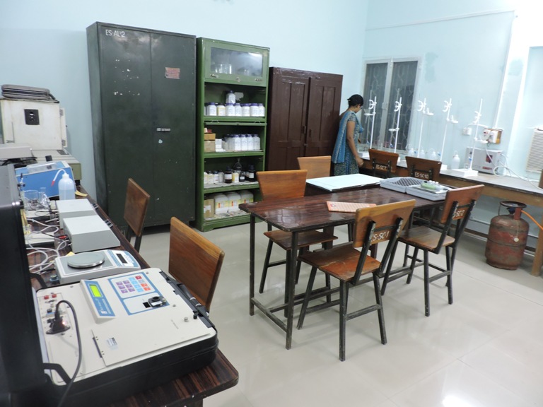 Research scholar at work inside the Water Geochemistry Laboratory