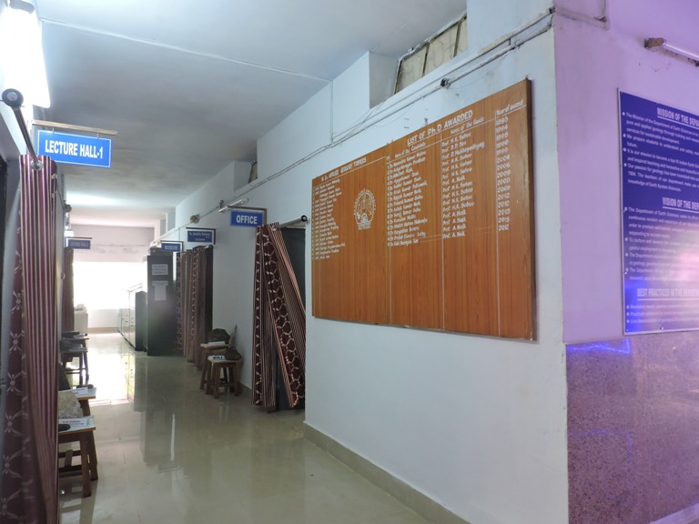 Corridor decorated with field specimens